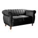 Sofá 2 Lugares Chesterfield Sofá Realeza Vintage - Veludo Preto