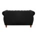 Sofá 2 Lugares Chesterfield Sofá Realeza Vintage - Veludo Preto