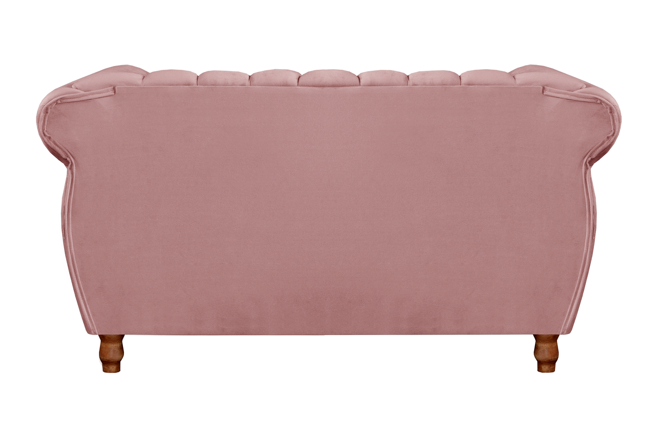 Sofá 2 Lugares Chesterfield Sofá Realeza Vintage - Veludo Rosê