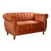 Sofá 2 Lugares Chesterfield Sofá Realeza Vintage - Veludo Terracota