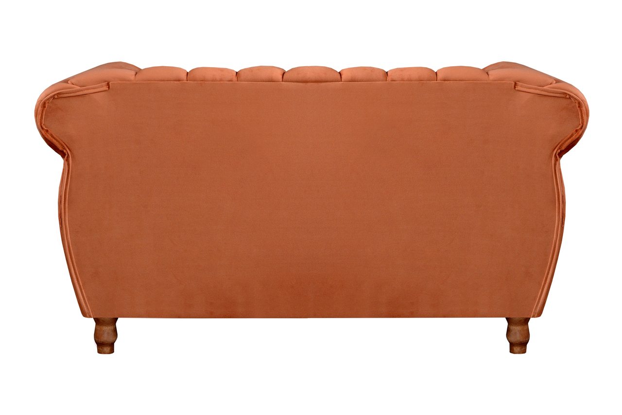 Sofá 2 Lugares Chesterfield Sofá Realeza Vintage - Veludo Terracota