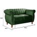 Sofá 2 Lugares Chesterfield Sofá Realeza Vintage - Veludo Verde