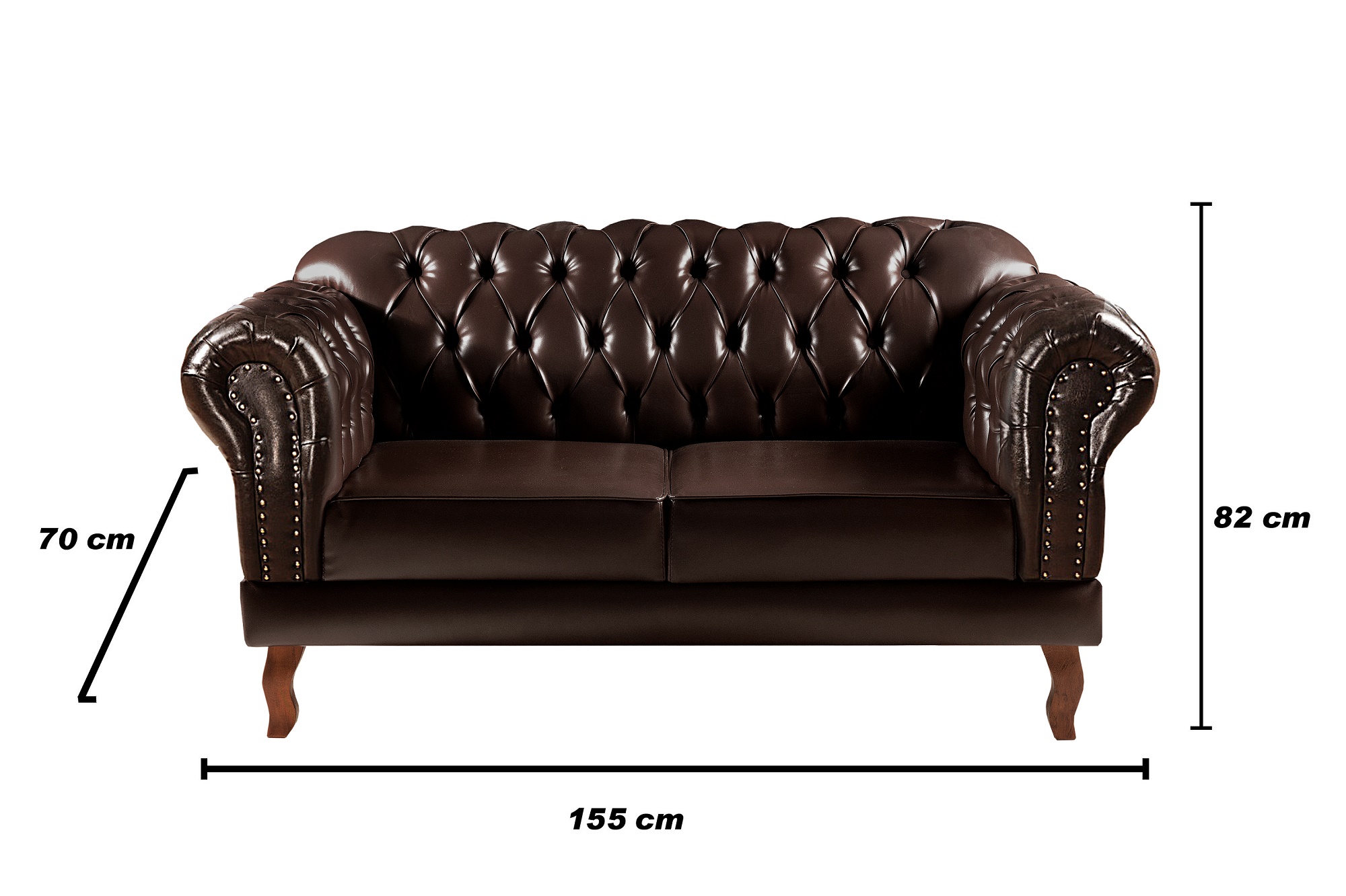 Sofá 2 Lugares Dom Pedro Chesterfield Capitonê Retrô - Couríssimo Café