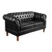 Sofá 2 Lugares Dom Pedro Chesterfield Capitonê Retrô - Couríssimo Preto