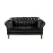 Sofá 2 Lugares Dom Pedro Chesterfield Capitonê Retrô - Couríssimo Preto
