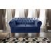 Sofá 2 Lugares Dom Pedro Chesterfield Capitonê Retrô - Suede Azul Marinho