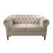 Sofá 2 Lugares Dom Pedro Chesterfield Capitonê Retrô - Suede Bege