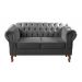 Sofá 2 Lugares Dom Pedro Chesterfield Capitonê Retrô - Suede Cinza