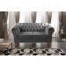 Sofá 2 Lugares Dom Pedro Chesterfield Capitonê Retrô - Suede Cinza