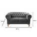 Sofá 2 Lugares Dom Pedro Chesterfield Capitonê Retrô - Suede Cinza