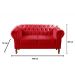 Sofá 2 Lugares Dom Pedro Chesterfield Capitonê Retrô - Suede Vermelho