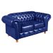 Sofá 2 Lugares Luís Xv Chesterfield Capitonê - Couríssimo Azul