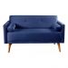 Sofá 2 Lugares Luma Suede Azul Marinho com Pés em Madeira 1,40M