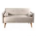 Sofá 2 Lugares Luma Suede Bege com Pés em Madeira 1,40M