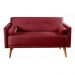 Sofá 2 Lugares Luma Suede Bordô com Pés em Madeira 1,40M