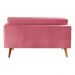 Sofá 2 Lugares Luma Suede Rosa com Pés em Madeira 1,40M