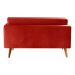 Sofá 2 Lugares Luma Suede Vermelho com Pés em Madeira 1,40M