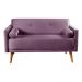 Sofá 2 Lugares Luma Veludo Roxo com Pés em Madeira 1,40M