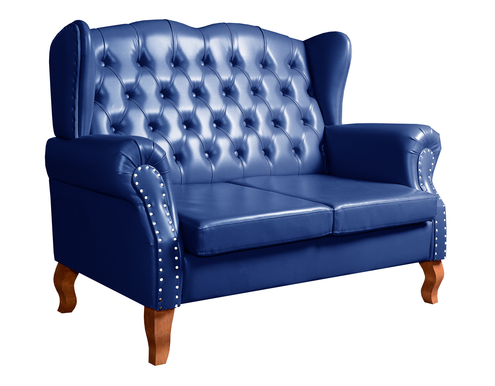 Sofá 2 lugares Imperador Chesterfield Sofá Vintage Capitonê - Couríssimo Azul