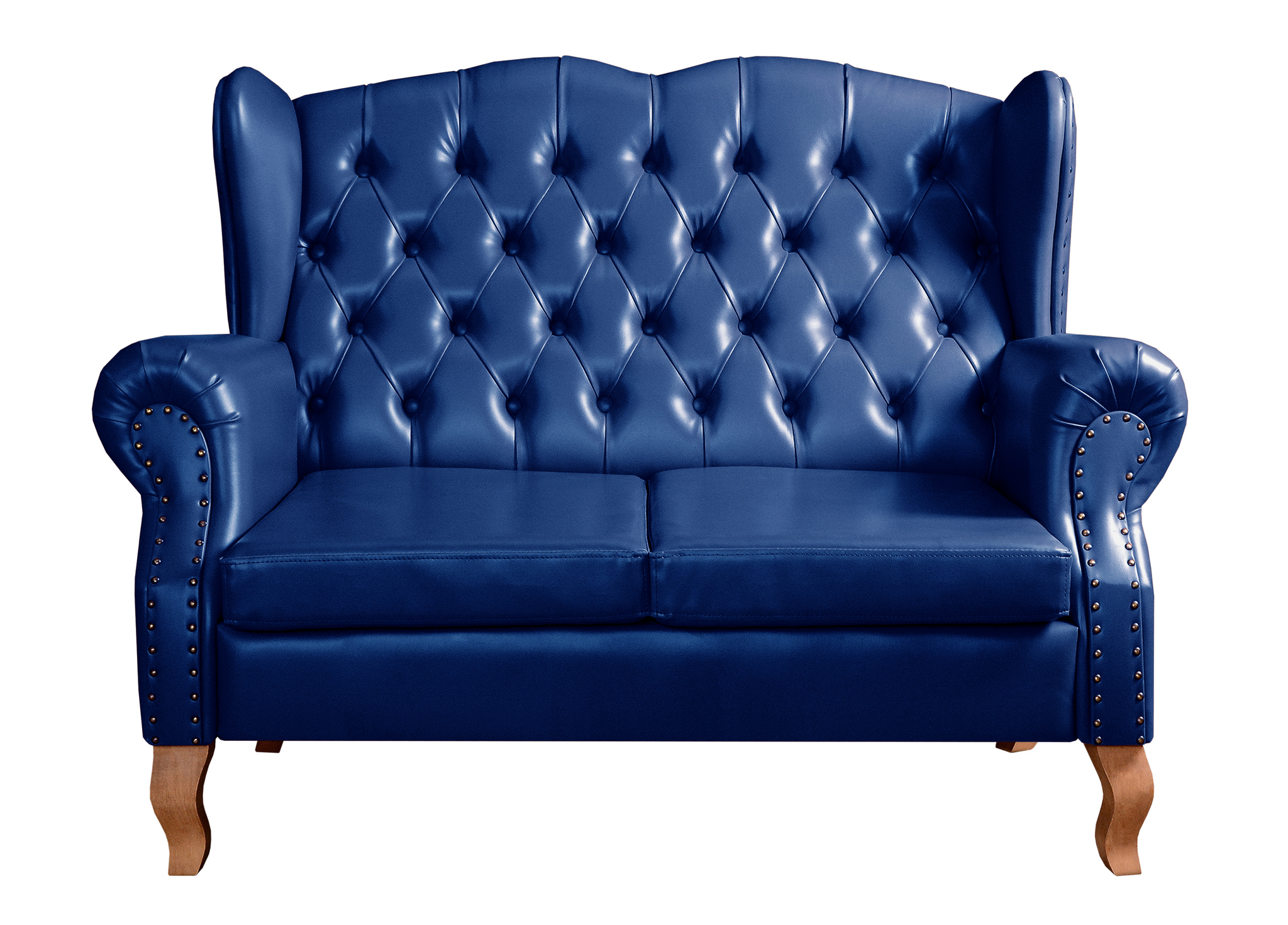 Sofá 2 lugares Imperador Chesterfield Sofá Vintage Capitonê - Couríssimo Azul