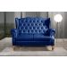 Sofá 2 lugares Imperador Chesterfield Sofá Vintage Capitonê - Couríssimo Azul