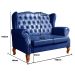 Sofá 2 lugares Imperador Chesterfield Sofá Vintage Capitonê - Couríssimo Azul