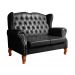 Sofá 2 lugares Imperador Chesterfield Sofá Vintage Capitonê - Couríssimo Preto