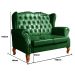 Sofá 2 lugares Imperador Chesterfield Sofá Vintage Capitonê - Couríssimo Verde