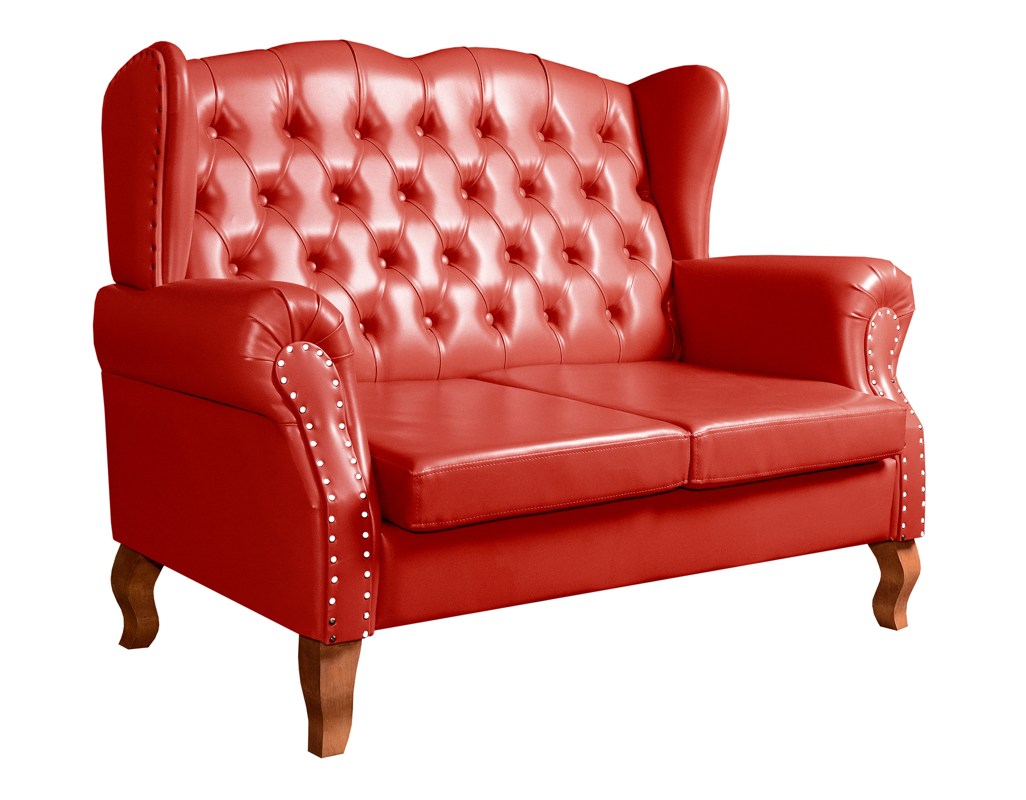 Sofá 2 lugares Imperador Chesterfield Sofá Vintage Capitonê - Couríssimo Vermelho