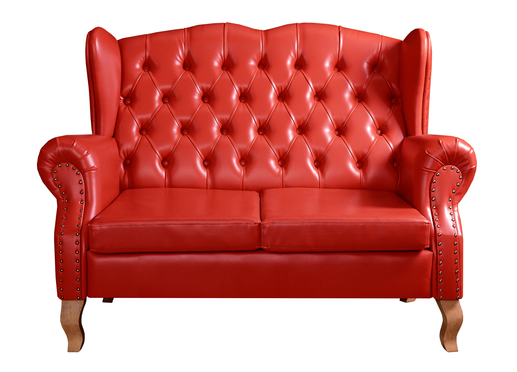 Sofá 2 lugares Imperador Chesterfield Sofá Vintage Capitonê - Couríssimo Vermelho