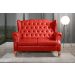 Sofá 2 lugares Imperador Chesterfield Sofá Vintage Capitonê - Couríssimo Vermelho