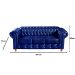 Sofá 3 Lugares Chesterfield Capitonê Luís Xv Confortável - Couríssimo Azul