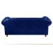 Sofá 3 Lugares Chesterfield Capitonê Luís Xv Confortável - Couríssimo Azul