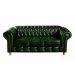 Sofá 3 Lugares Chesterfield Capitonê Luís Xv Confortável - Couríssimo Verde