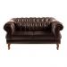Sofá Chesterfield 2 Lugares Duquesa Vintage Retrô Capitonê Couro Marrom