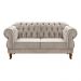 Sofá Chesterfield 2 Lugares Duquesa Vintage Retrô Capitonê Suede Bege Claro