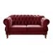 Sofá Chesterfield 2 Lugares Duquesa Vintage Retrô Capitonê Suede Bordô