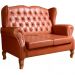 Sofá Chesterfield 2 Lugares Imperador Vintage Retrô Capitonê Couro Caramelo