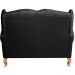 Sofá Chesterfield 2 Lugares Imperador Vintage Retrô Capitonê Couro Preta