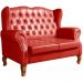 Sofá Chesterfield 2 Lugares Imperador Vintage Retrô Capitonê Couro Vermelho