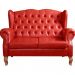 Sofá Chesterfield 2 Lugares Imperador Vintage Retrô Capitonê Couro Vermelho