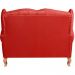 Sofá Chesterfield 2 Lugares Imperador Vintage Retrô Capitonê Couro Vermelho