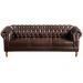 Sofá Chesterfield 3 Lugares Dom Pedro Vintage Retrô Capitonê Couro Marrom