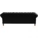 Sofá Chesterfield 3 Lugares Dom Pedro Vintage Retrô Capitonê Couro Preto