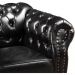 Sofá Chesterfield 3 Lugares Dom Pedro Vintage Retrô Capitonê Couro Preto