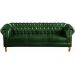 Sofá Chesterfield 3 Lugares Dom Pedro Vintage Retrô Capitonê Couro Verde