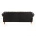 Sofá Chesterfield 3 Lugares Duquesa Vintage Retrô Capitonê Couro Preto