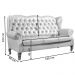 Sofá Chesterfield 3 Lugares Imperador Vintage Retrô Capitonê Couro Branco