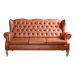 Sofá Chesterfield 3 Lugares Imperador Vintage Retrô Capitonê Couro Caramelo