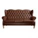 Sofá Chesterfield 3 Lugares Imperador Vintage Retrô Capitonê Couro Marrom